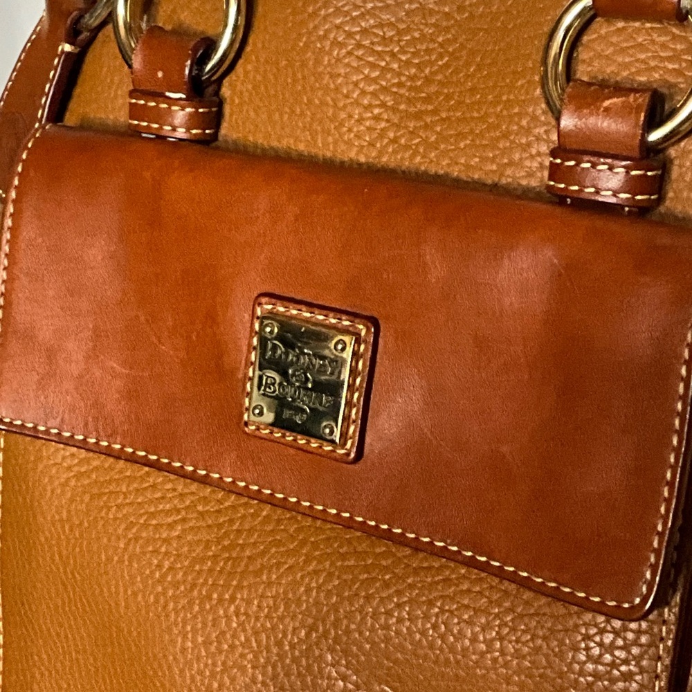 Dooney & Bourke Aubrey Pebble Leather Satchel / Shoulder Bag & Wallet, Caramel - Picture 14 of 16